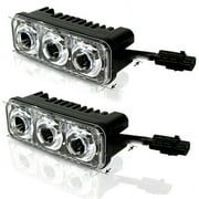 2PCS 9W 3 LED Car Work Light DRL Spotlight High Bright Waterproof Auto Offroad SUV Truck Headlights Driving Lamp 12V 6000K